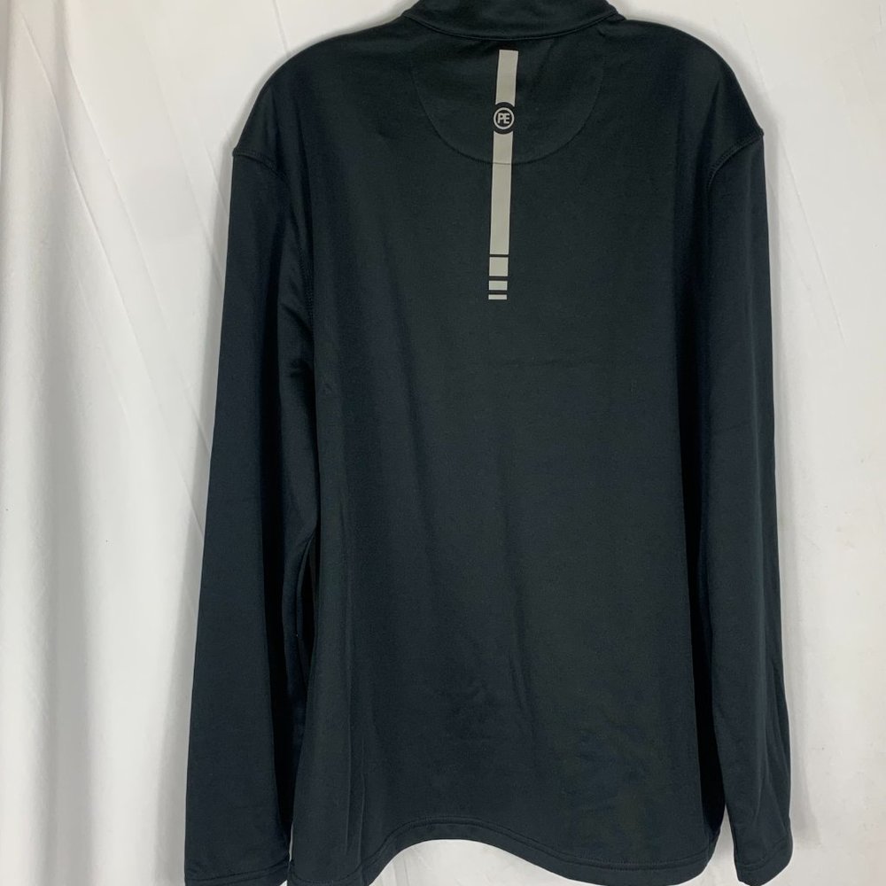 Mens Perry Ellis Large Blue Cotton Blend Long Sleeve Pull Over Half Zip Sweater - Picture 5 of 5